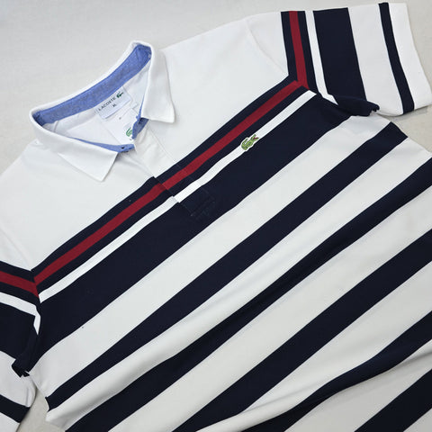 LST cruise stripped polo shirt | White