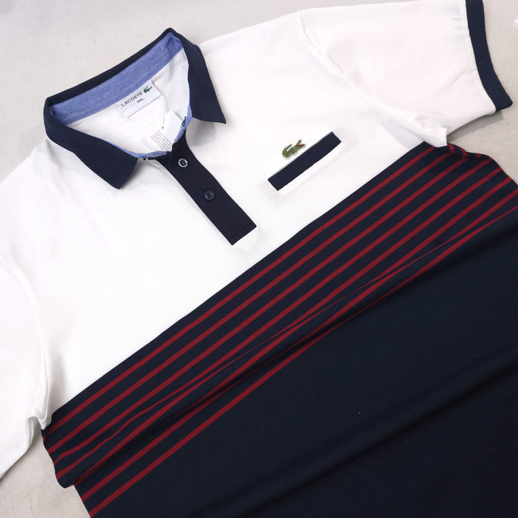 LST Lumo-striped polo shirt | White