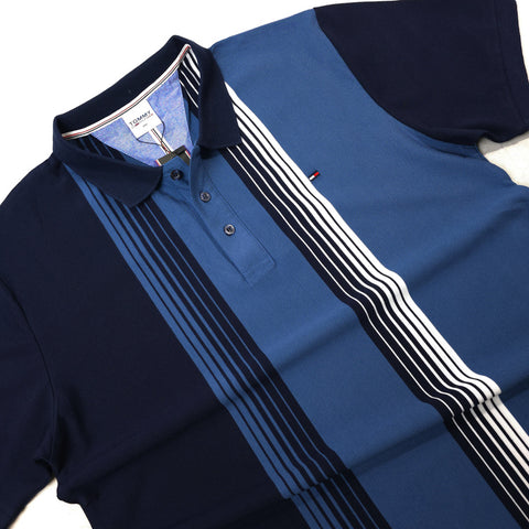THF striped designer polo shirt | Aqua