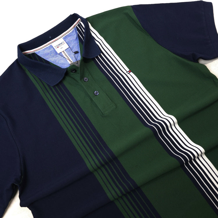 THF striped designer polo shirt | Green