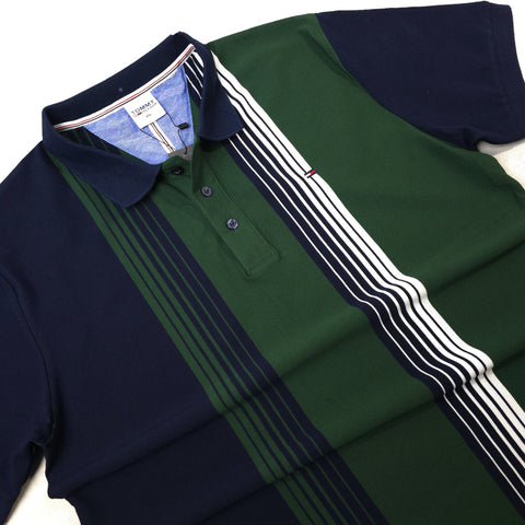 THF striped designer polo shirt | Green