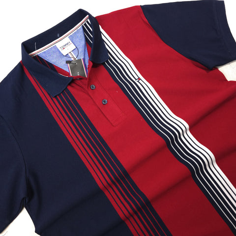 THF striped designer polo shirt | WIne