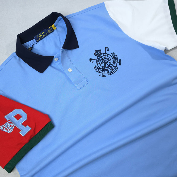 PRL Wing crested polo shirt | Sky blue
