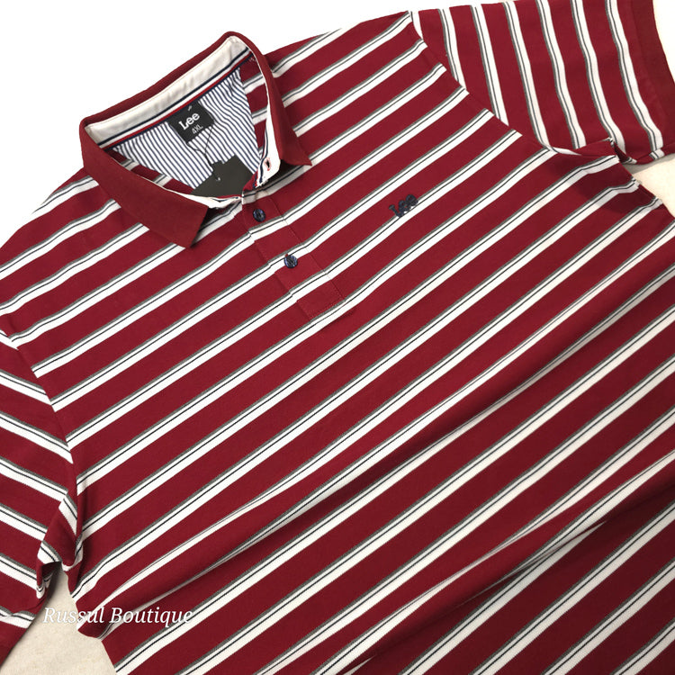 Lee classic striped designer polo | Wine