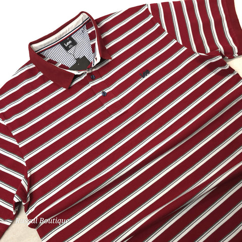 Lee classic striped designer polo | Wine