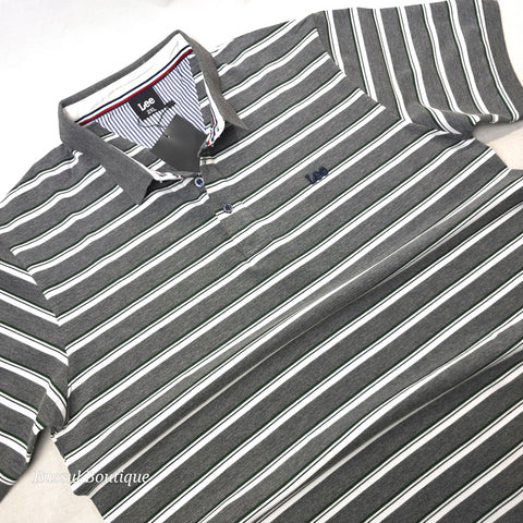 Lee classic striped designer polo | Grey