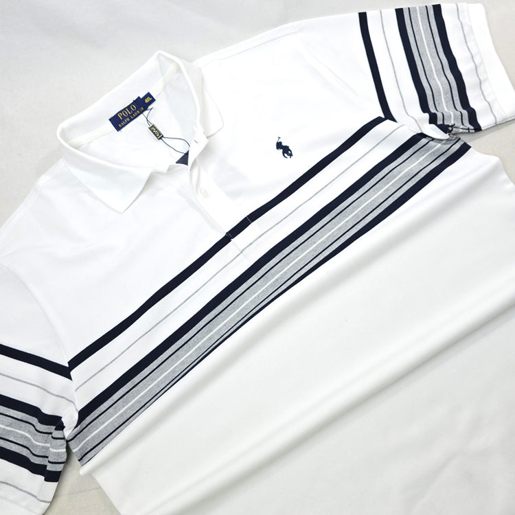 PRL Jazz-striped men's polo | White