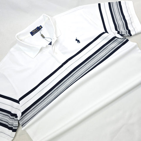 PRL Jazz-striped men's polo | White