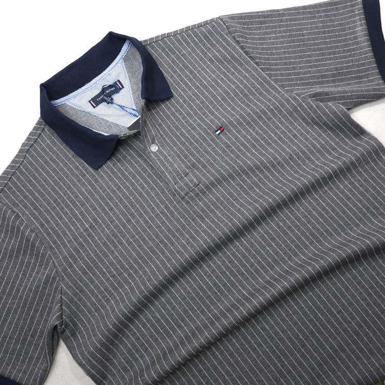 THF tiny striped polo shirt | Grey