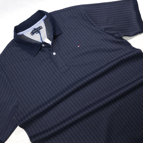 THF tiny striped polo shirt | Navy blue