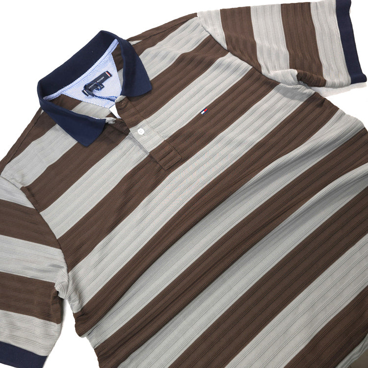 THF textured polo shirt | Brown