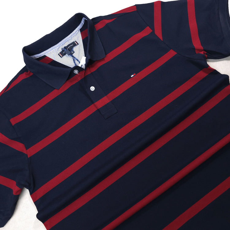 THF striped designer polo shirt | WIne