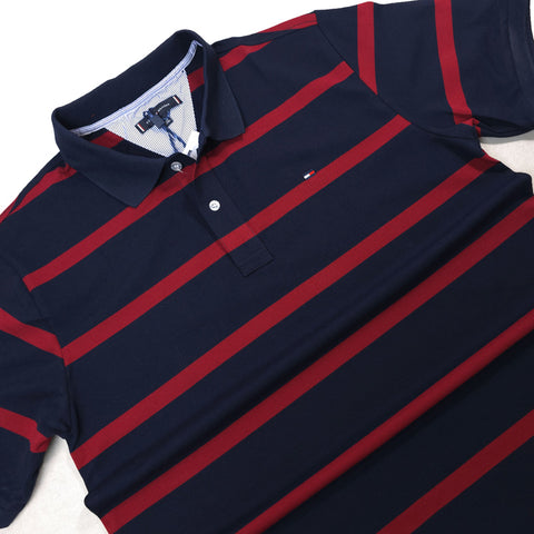 THF striped designer polo shirt | WIne