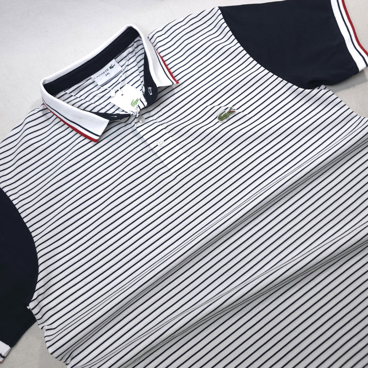 LST Wing-textured polo shirt | White