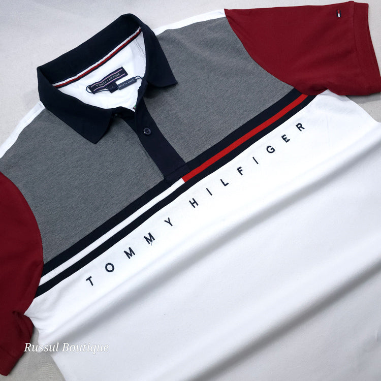 THF lettered two toned polo | Grey