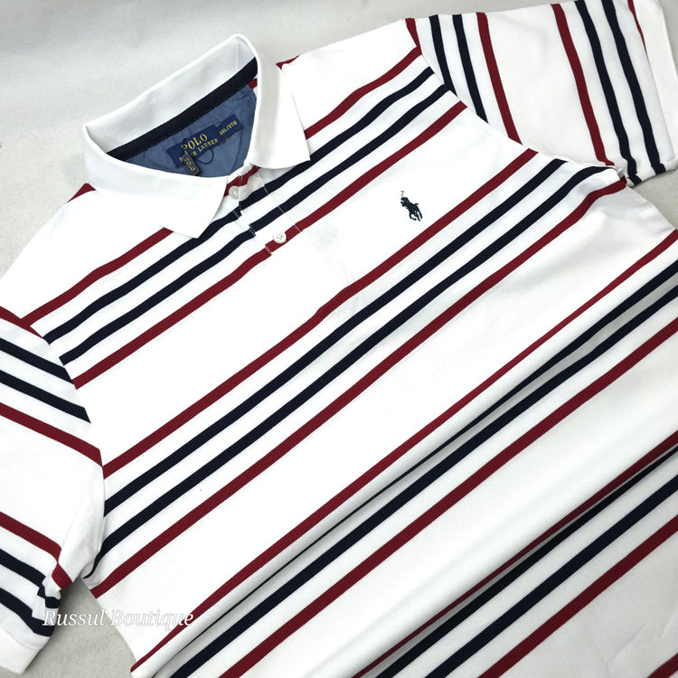 PRL Quarter striped men's polo | White