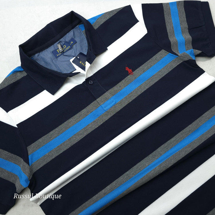 PRL Drip striped men's polo | Blue