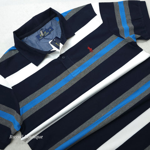 PRL Drip striped men's polo | Blue