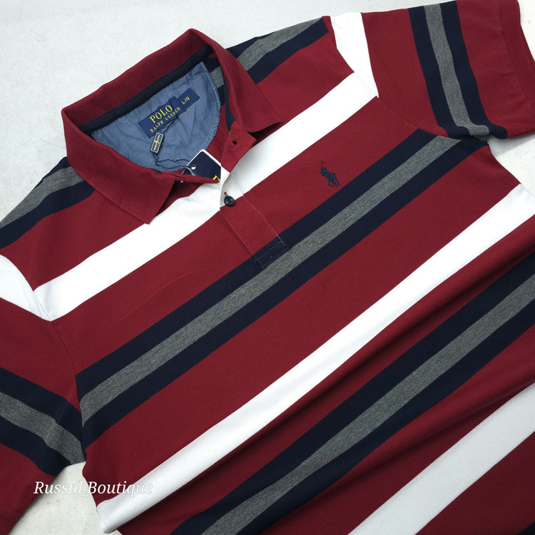 PRL Drip striped men's polo | Wine