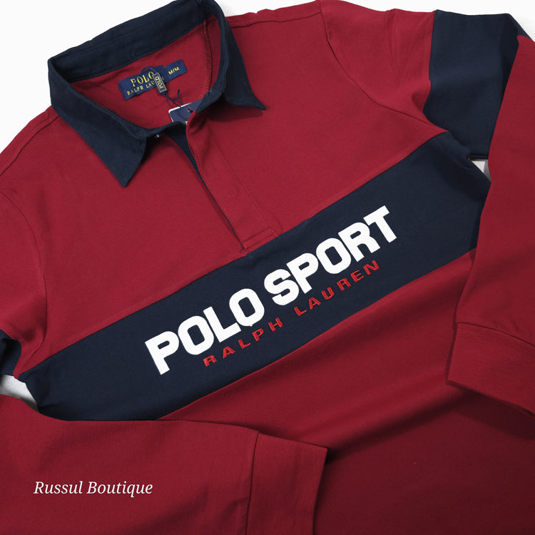 Longsleeve PRL Sport polo for men | Wine