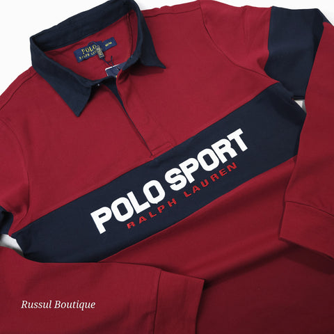 Longsleeve PRL Sport polo for men | Wine