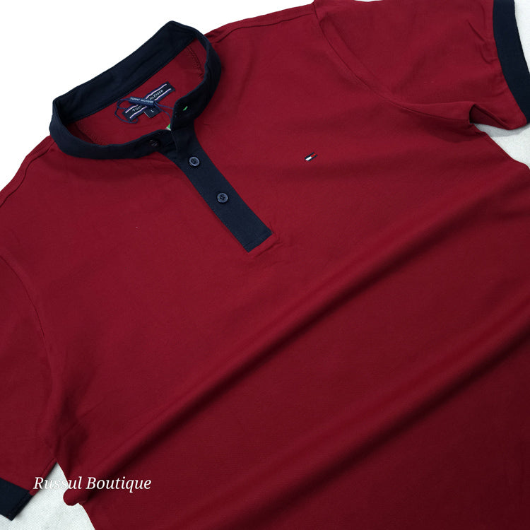 THF half button T-shirt | Wine