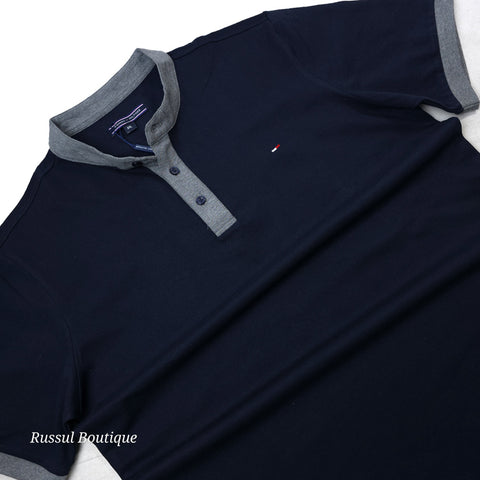 THF half button T-shirt | NAVY BLUE