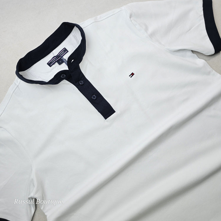 THF half button T-shirt | White