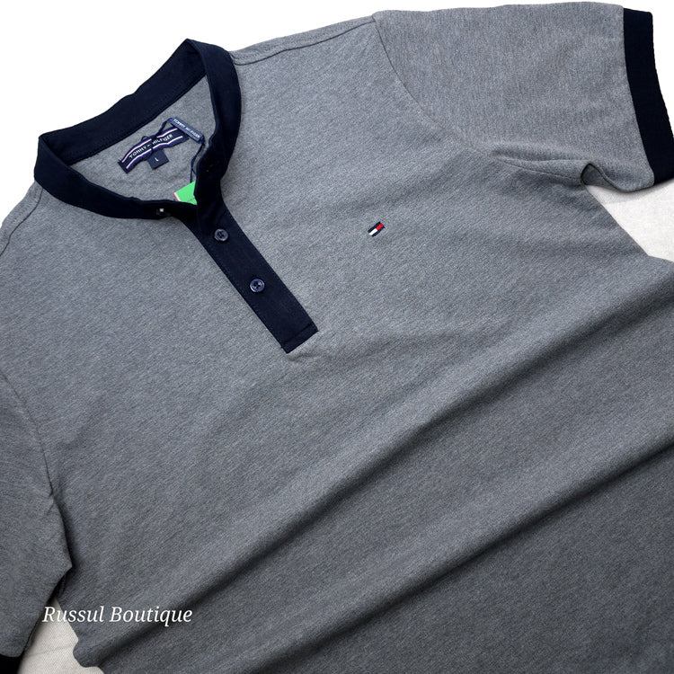 THF half button T-shirt | Grey