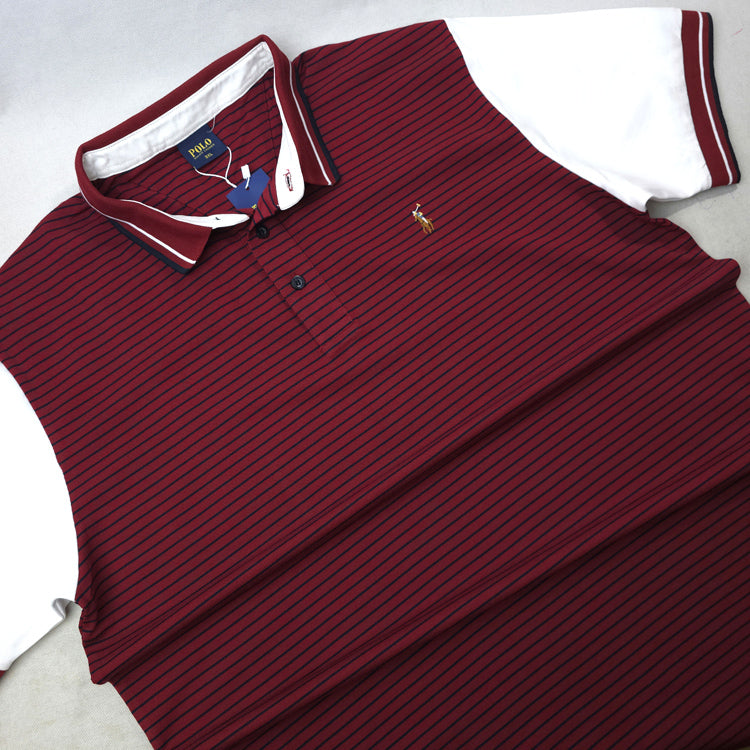 PRL Wing-striped polo shirt | Wine