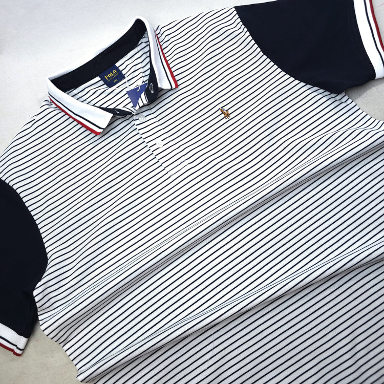 PRL Wing-striped polo shirt | White