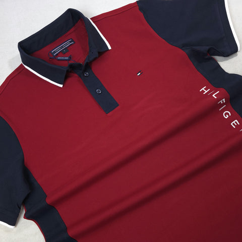 THF side lettered polo | Wine