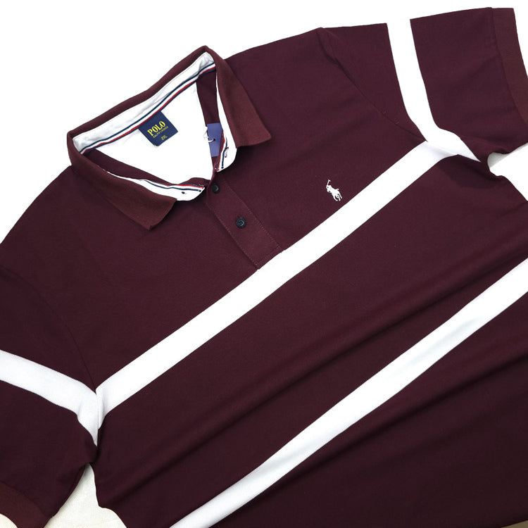 PRL duo-striped men's polo shirt | Wine