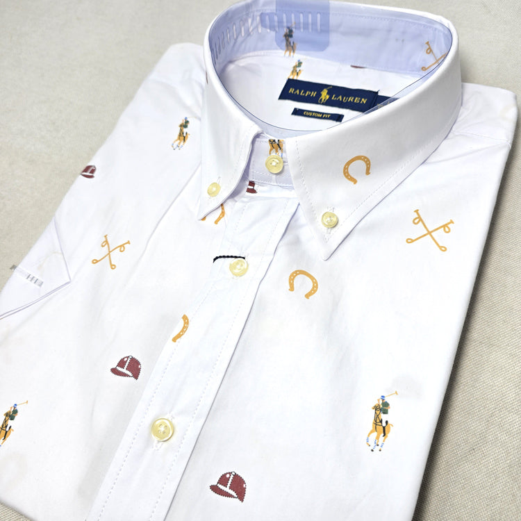 Shortsleeve PRL Character dress Shirt | White