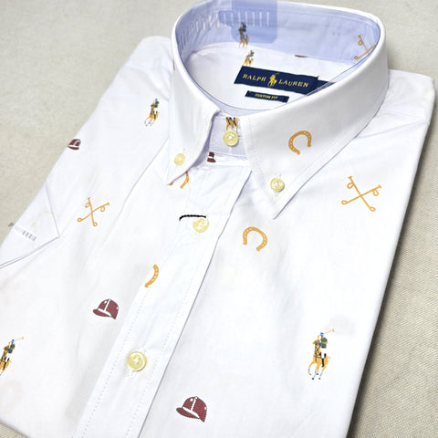 Shortsleeve PRL Character dress Shirt | White