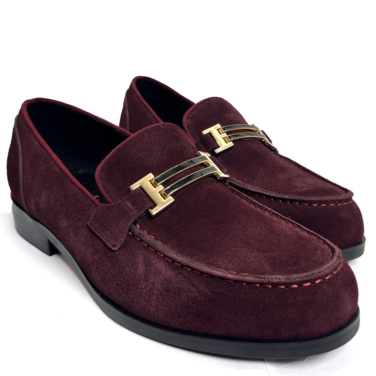 HRM Suede exotic men's shoe | WIne