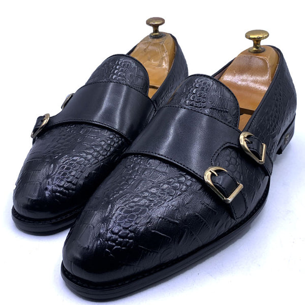 ROssi skin monk shoe for men | Black