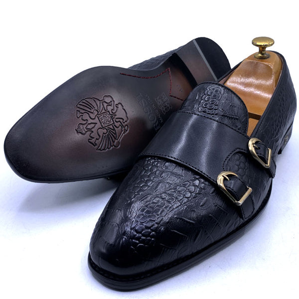 ROssi skin monk shoe for men | Black