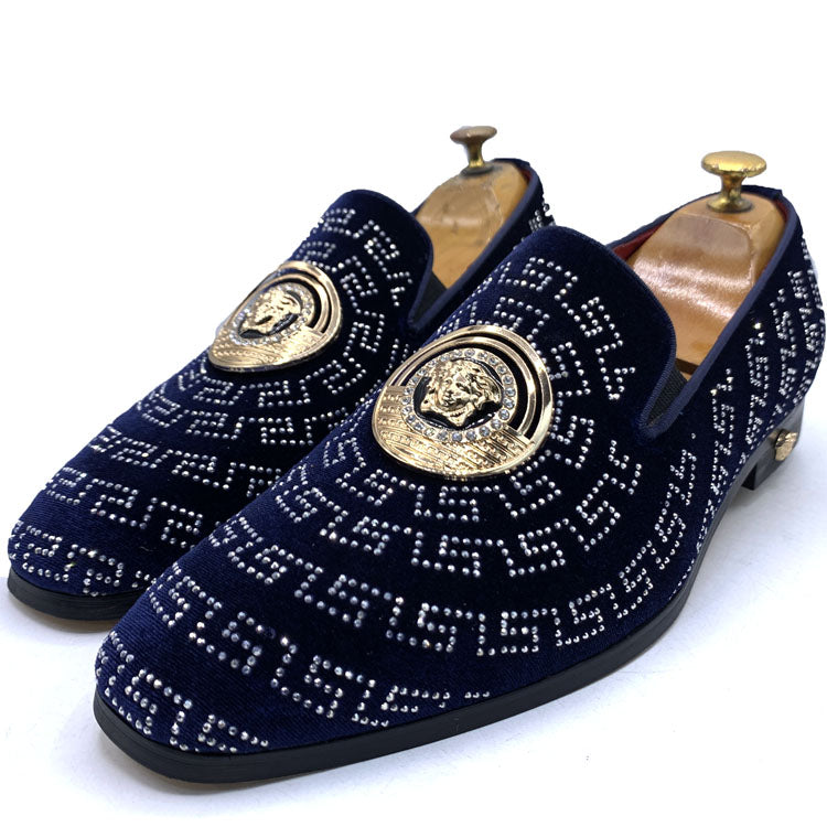 VSC suede crested dress shoe | Blue