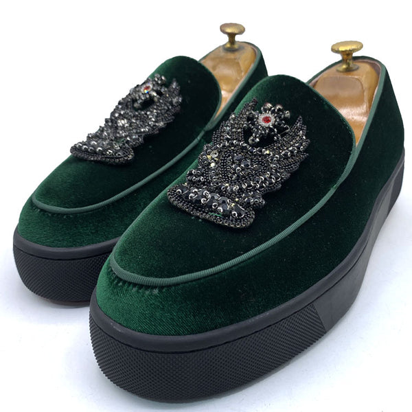 LB crested suede black soles | Green