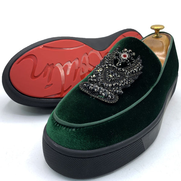 LB crested suede black soles | Green