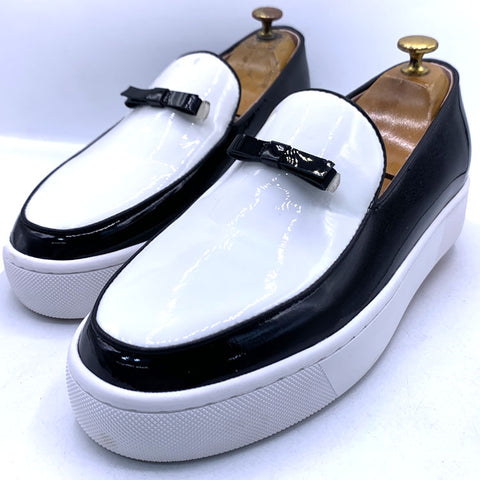 LB bow wetlook black soles | White