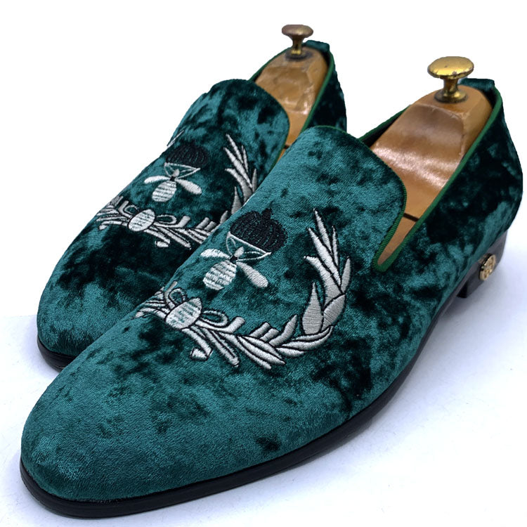 GC velvet crested exotic Shoe | Green
