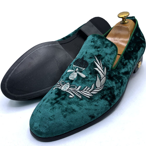 GC velvet crested exotic Shoe | Green