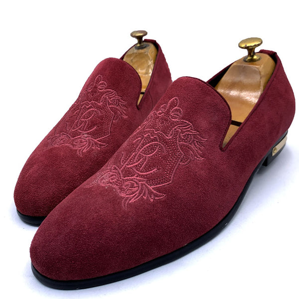 RC crested suede exotic Shoe | Wine