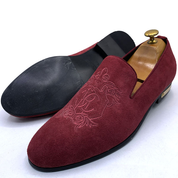 RC crested suede exotic Shoe | Wine
