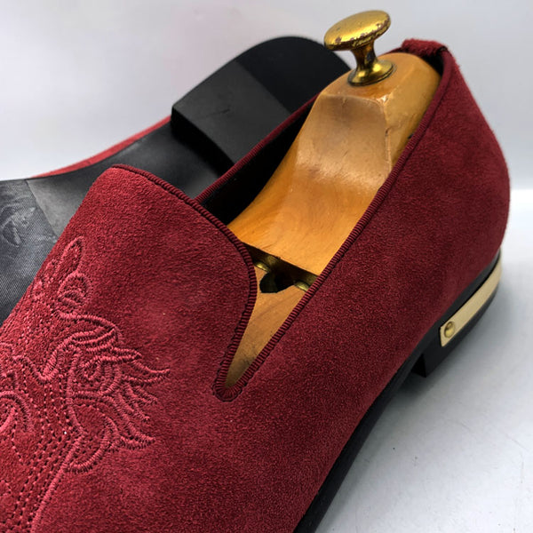 RC crested suede exotic Shoe | Wine