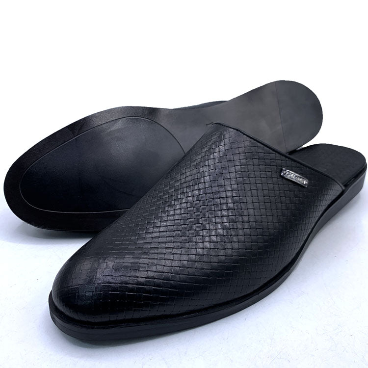 GC textured leather Mules Black