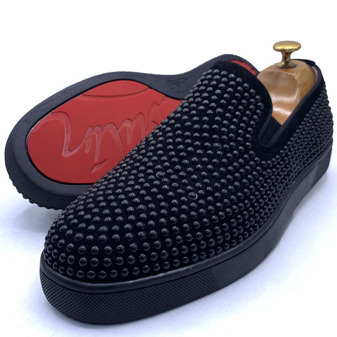 LB banded Studded suede black soles | Black