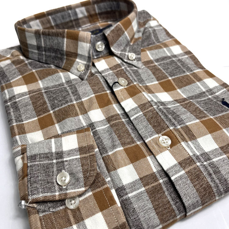 PRL two toned check Shirt | Brown
